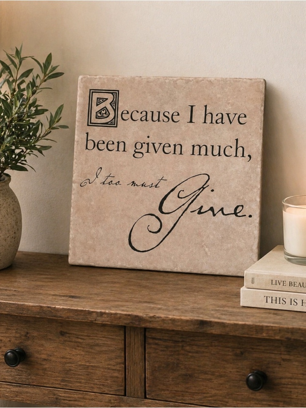 Inspirational Quote Wall Decor Tile | Rustic Farmhouse | 11.75